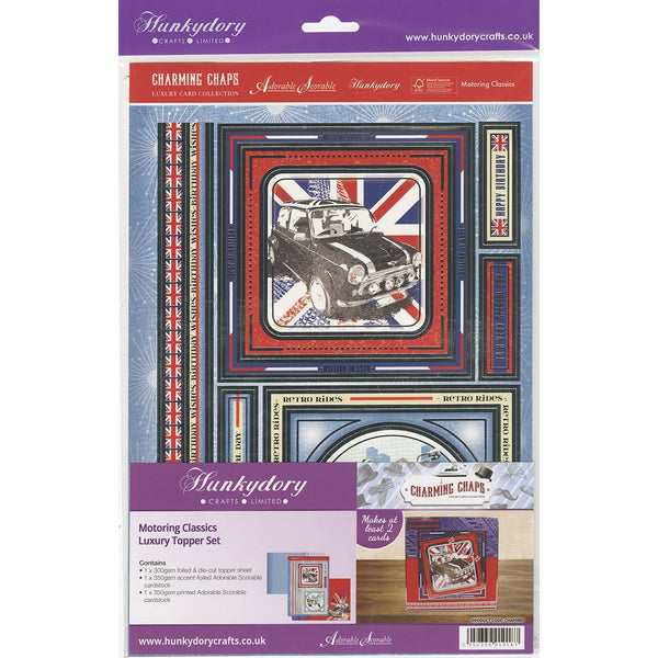hunkydory charming chaps motoring classics topper set - hanrattycraftsgifts.co.uk