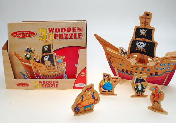 WOODEN 3D PIRATE PUZZLE! - hanrattycraftsgifts.co.uk