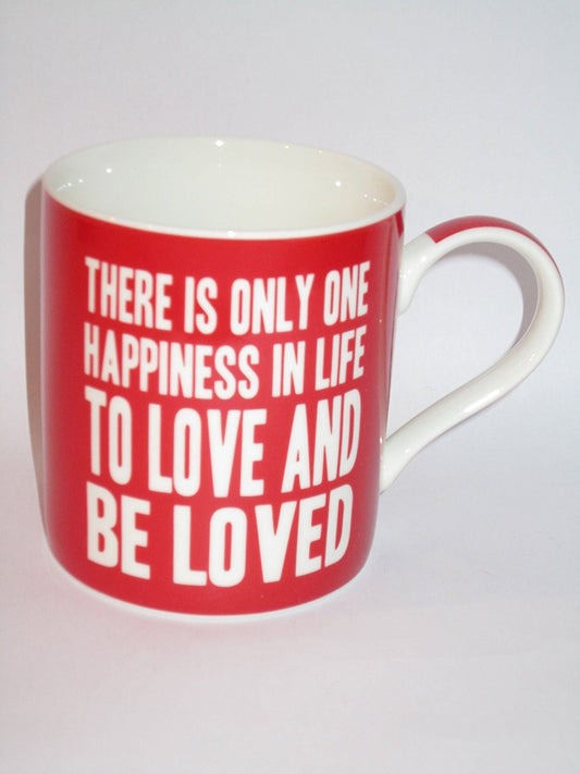 Red Happy Love Mug - Fine China Mug - hanrattycraftsgifts.co.uk