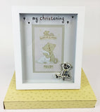 New Christening Photo Frame Keepsake Gift For Baby Girl Boy Box Present Silver - hanrattycraftsgifts.co.uk