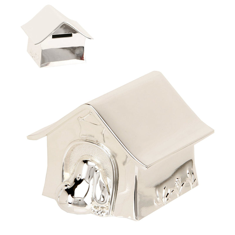 Juliana Silverplated Money Box - Dog in Kennel - hanrattycraftsgifts.co.uk