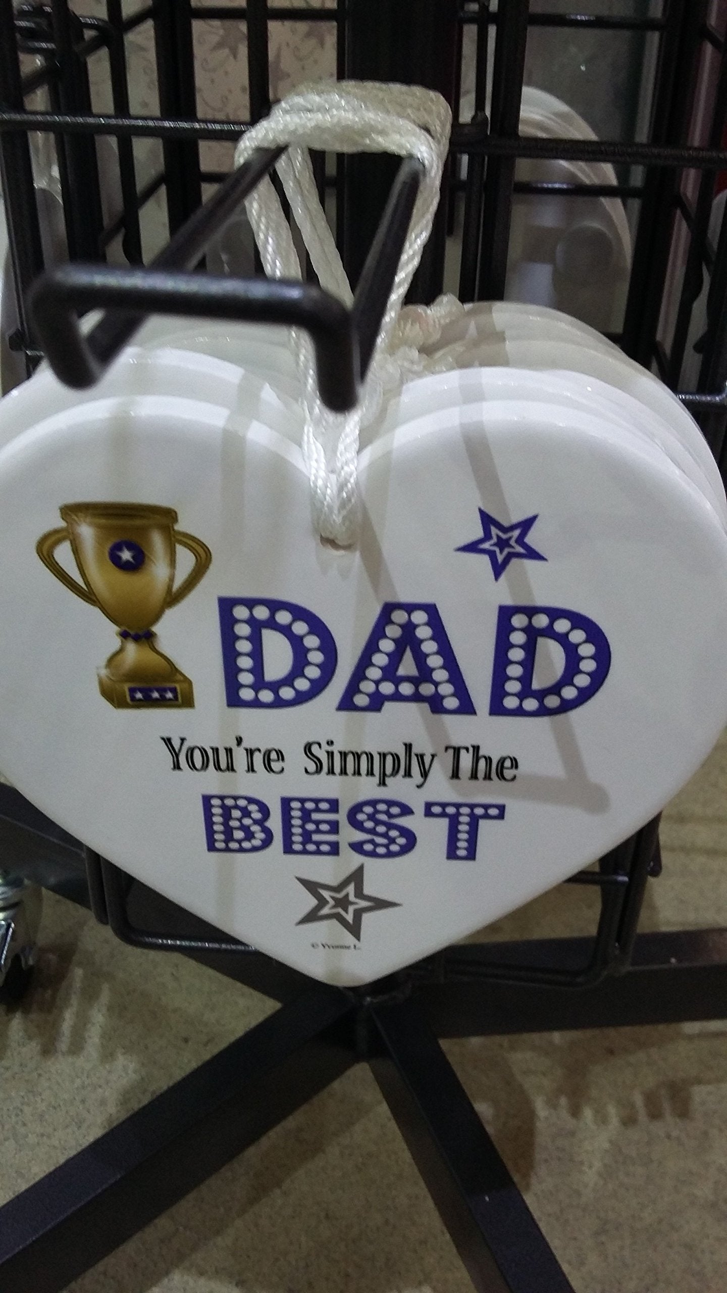 CERAMIC HEARTS - HANDCRAFTED - DAD YOU'RE SIMPLY THE BEST