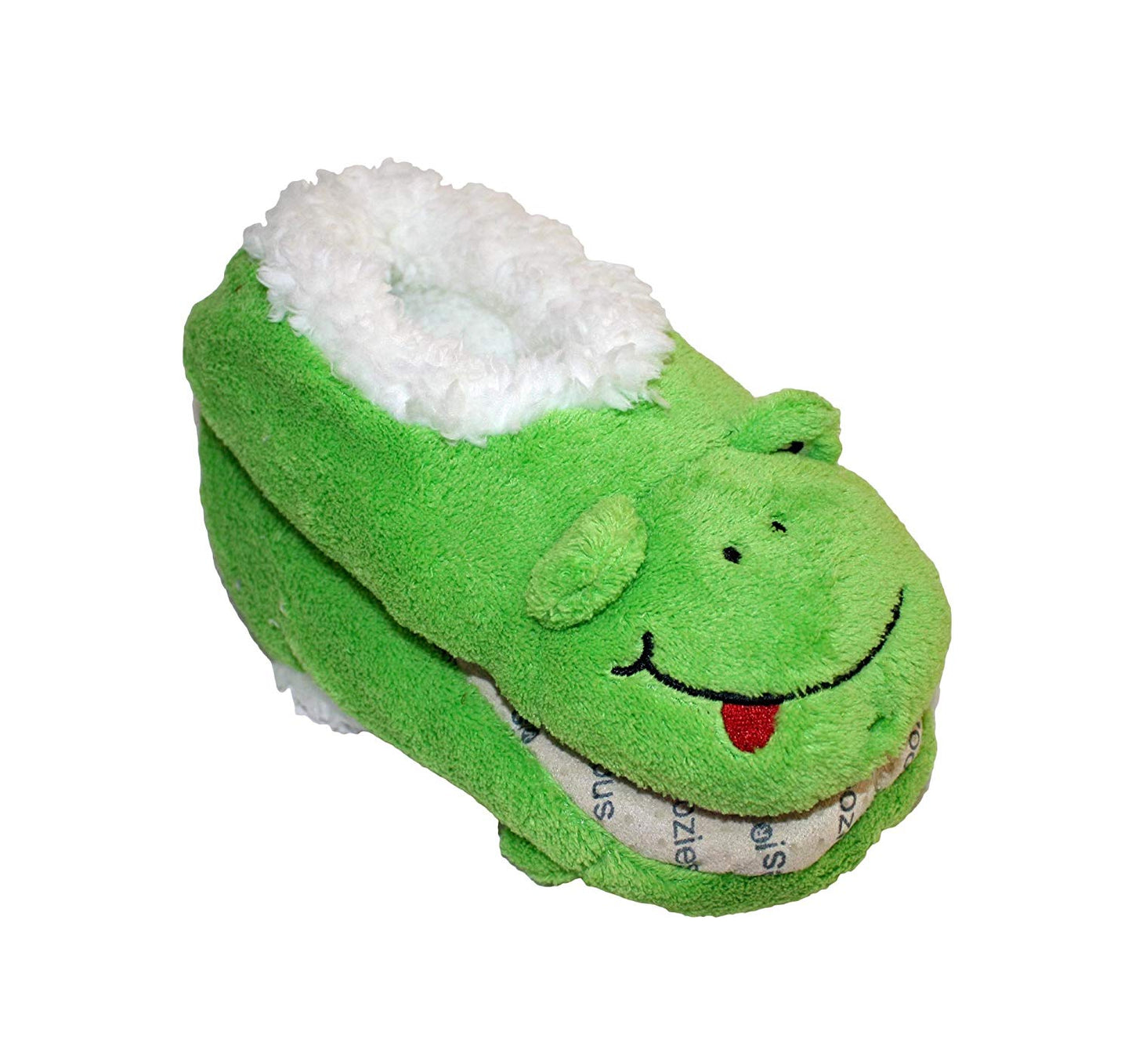 NEW Snoozies Cozy Little Animals Indoor Fleece Slippers with Non Slip Sole (UK 3-4, Green Frog) - hanrattycraftsgifts.co.uk