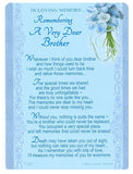 In Loving Memory - Remembering A Very Dear Brother - Grave/Graveside Memorial Card - hanrattycraftsgifts.co.uk