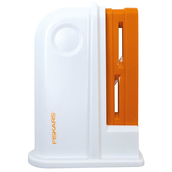 Fiskars Universal Scissor Sharpener, Plastic, Orange/White - hanrattycraftsgifts.co.uk