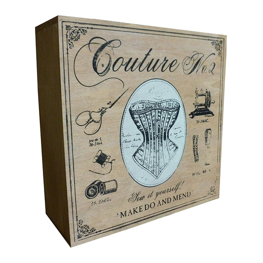 Vintage Sewing Box - 28cm x 28cm - hanrattycraftsgifts.co.uk