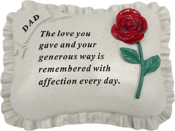 David Fischhoff Dad Rot Rose Memorial Kissen, Cremefarben