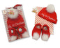 Baby's First Christmas 2 Piece Hat and Booties Set Gift Boxed - hanrattycraftsgifts.co.uk