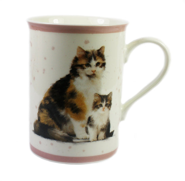 Macneil Cat and Kitten Fine China Mug (Tortoiseshell) - hanrattycraftsgifts.co.uk