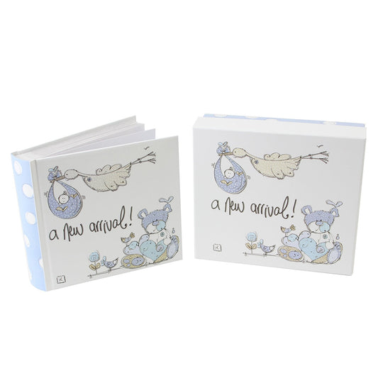 Tracey Russell Polka Dot Baby Album 6" x 4" - A New Arrival (Boy) - hanrattycraftsgifts.co.uk