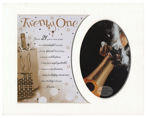Twenty One 21st Birthday Special Keepsake Photo Frame Mount - hanrattycraftsgifts.co.uk