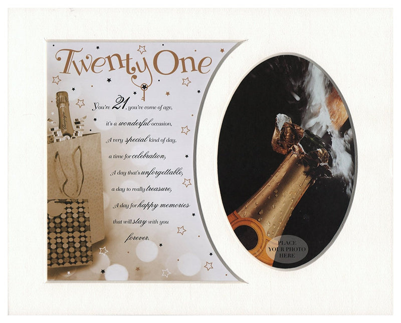 Twenty One 21st Birthday Special Keepsake Photo Frame Mount - hanrattycraftsgifts.co.uk