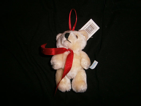 small hinged bear with red ribbon 11cms x8cms 2 supplied - hanrattycraftsgifts.co.uk