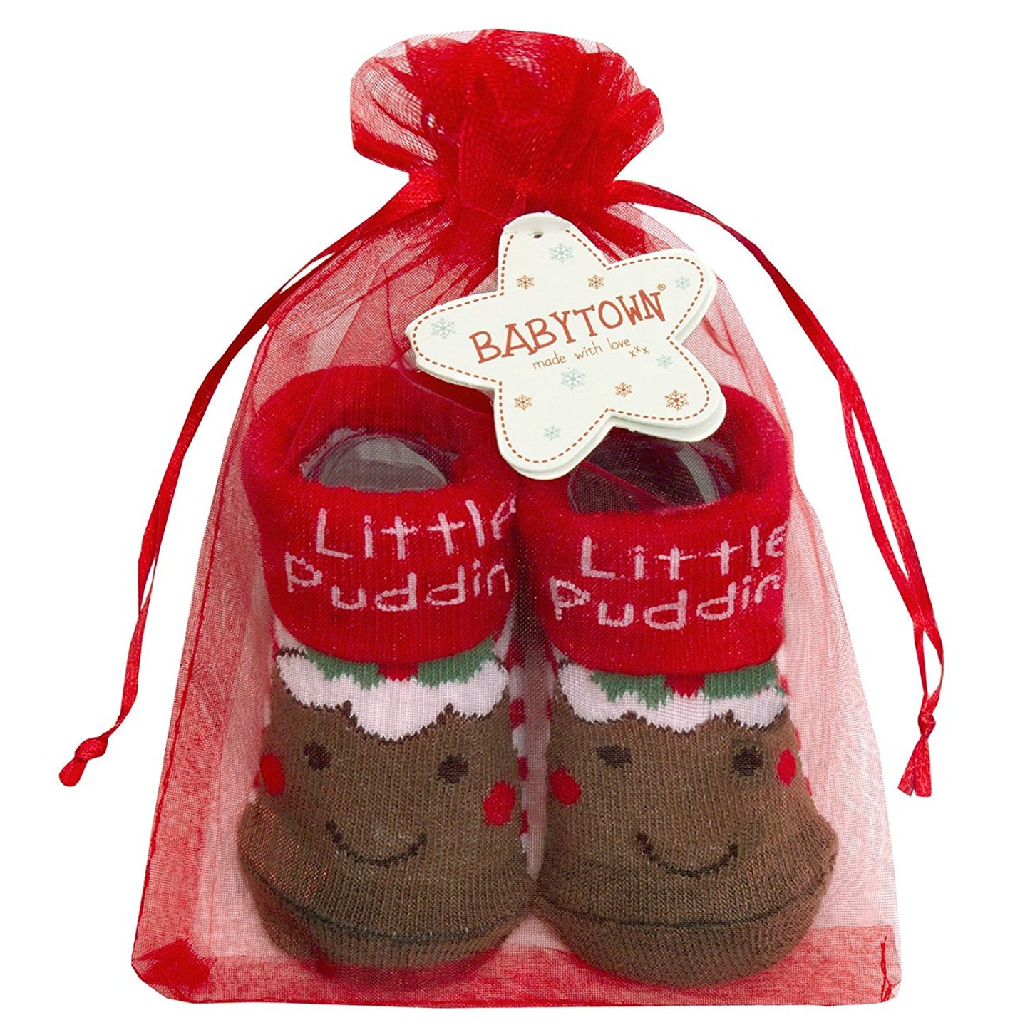Babytown Festive Christmas Baby Cotton Rich Socks in Tote Bag - hanrattycraftsgifts.co.uk