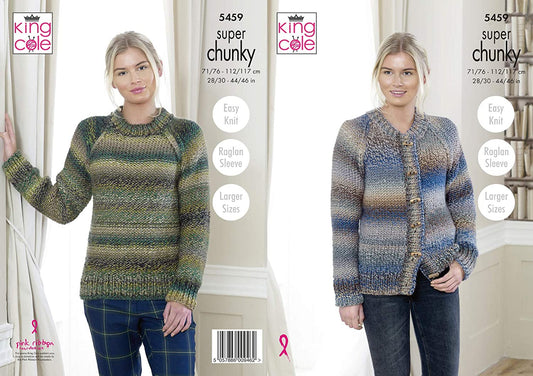 King Cole 5459 Women's Cardigan and Sweater Knitting Pattern