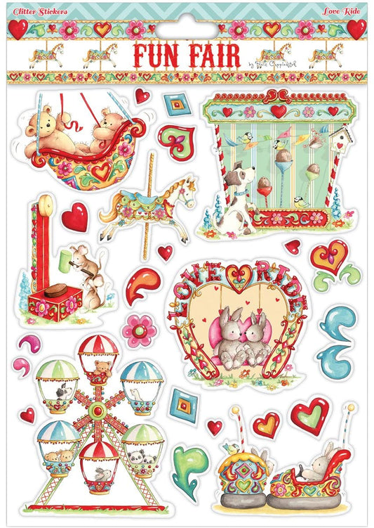 Trimcraft Helz Fun Fair Glitter-Sticker, Love Ride