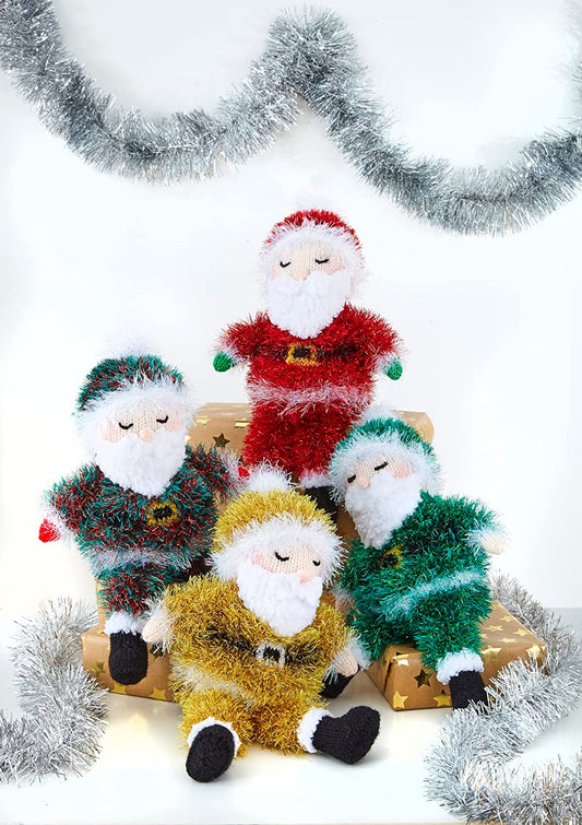 King Cole Tinsel & DK Knitting Pattern for Sleeping Santa Claus Christmas Toy Decoration (9163)