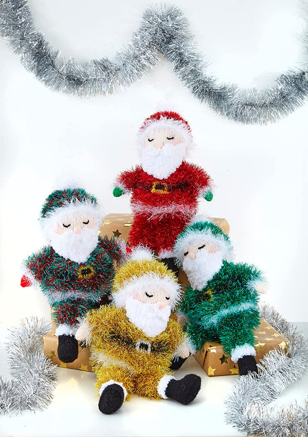 King Cole Tinsel & DK Knitting Pattern for Sleeping Santa Claus Christmas Toy Decoration (9163)