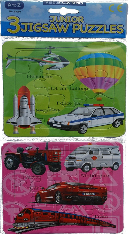Pack of 3 Junior jigsaw puzzles - hanrattycraftsgifts.co.uk