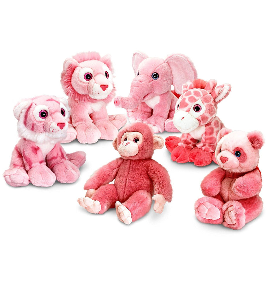 Pink Wild 25cm Childrens Soft Cuddly Plush Animal Toy Keel Toys - hanrattycraftsgifts.co.uk