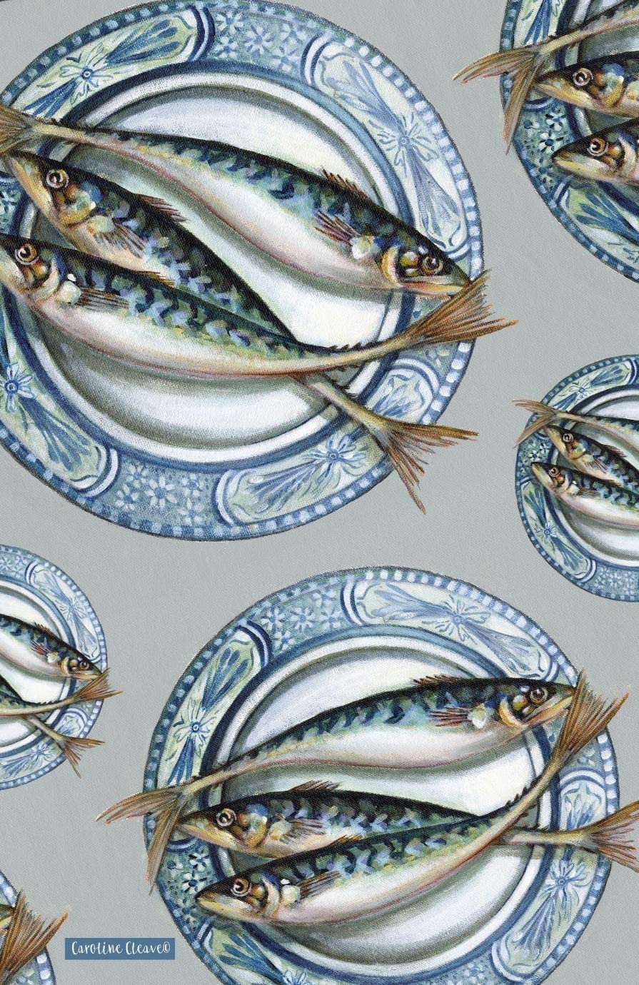 Caroline cleave PLATED MACKEREL TEA TOWEL