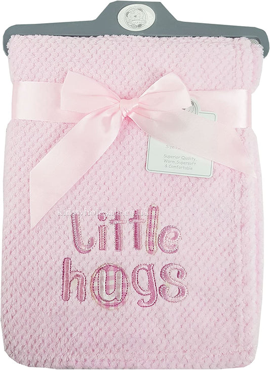 Baby Boys Girls Soft Touch Waffle Blanket Wrap In Pink ButterflyPink Little Hug)