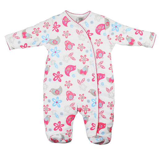 BABYTOWN Baby Girls Boys Padded Pramsuit Sleepsuit Coat Printed Bird or Dog - hanrattycraftsgifts.co.uk