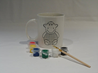 Children's Paint your own Animal Mug Cup Paint Filler Brush Christmas Stocking - hanrattycraftsgifts.co.uk