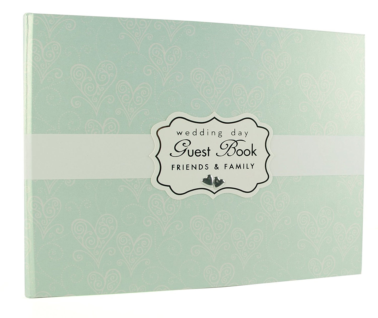 Love & Cherish Pearlised Paperwrap Guest Book Wedding Gift - hanrattycraftsgifts.co.uk