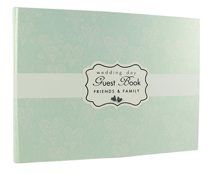 Love & Cherish Pearlised Paperwrap Guest Book Wedding Gift - hanrattycraftsgifts.co.uk