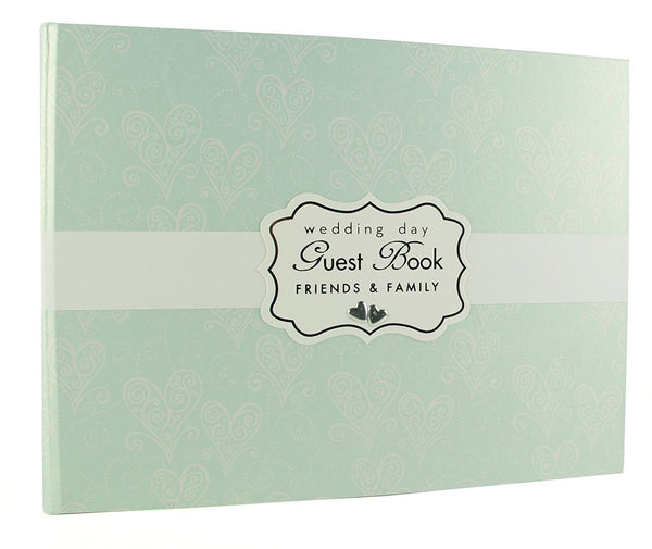 Love & Cherish Pearlised Paperwrap Guest Book Wedding Gift - hanrattycraftsgifts.co.uk