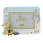 Button Corner 1st Birthday Blue Resin Photo Frame - Baby Boy frame with teddy - hanrattycraftsgifts.co.uk