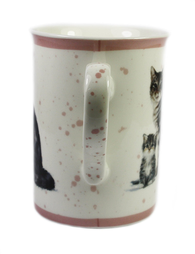 Macneil Cat and Kitten Fine China Mug (Tabby) - hanrattycraftsgifts.co.uk