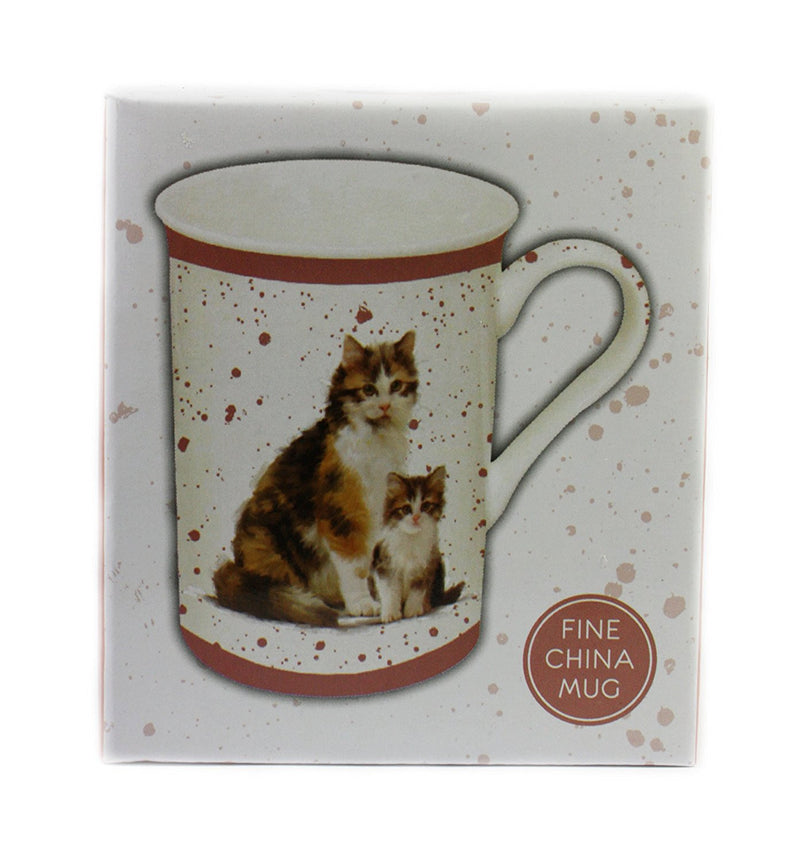 Macneil Cat and Kitten Fine China Mug (Tortoiseshell) - hanrattycraftsgifts.co.uk