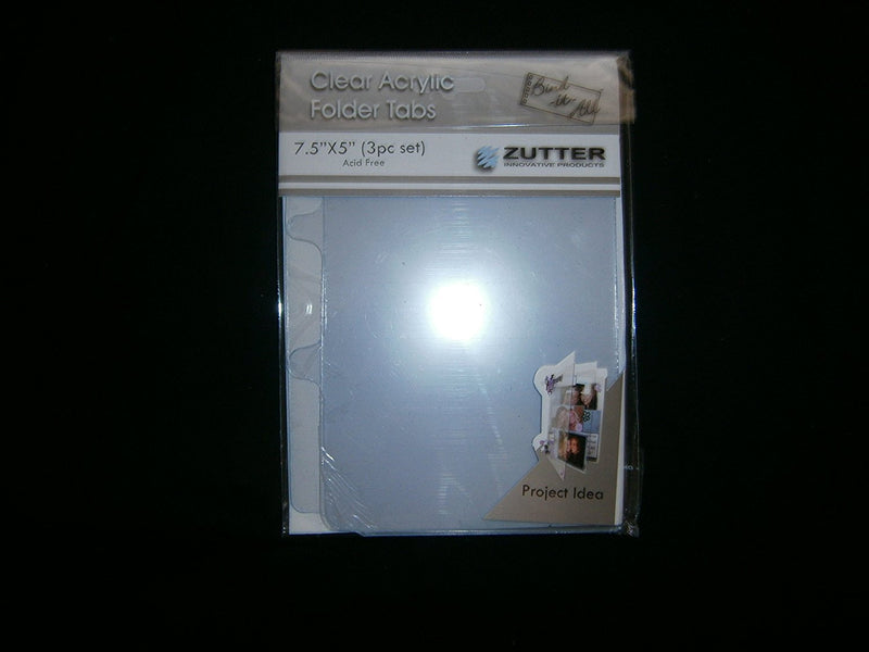 zutter bind it all clear acrylic folder tabs7.5x5 - hanrattycraftsgifts.co.uk