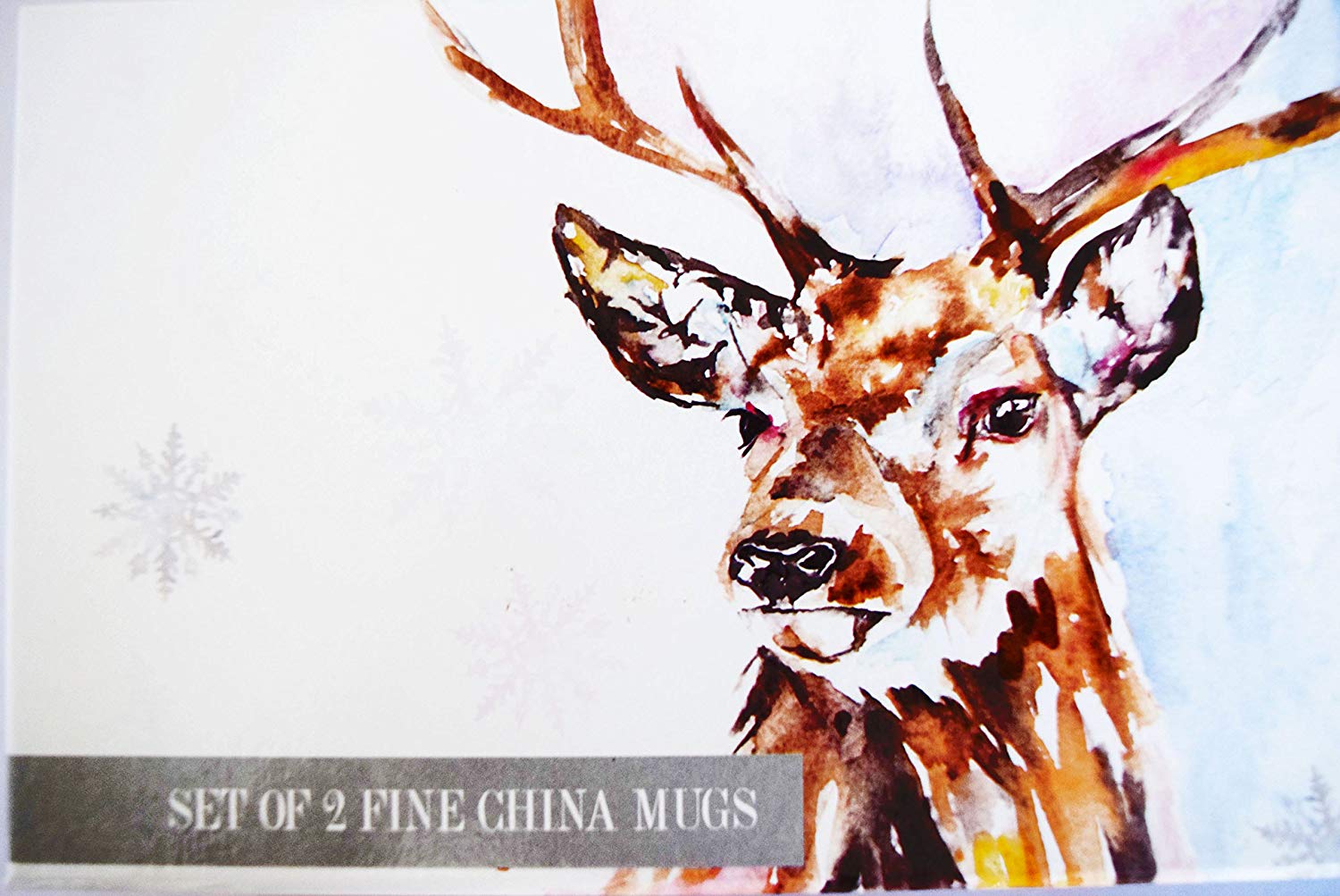 Set Of 2 Two Reindeer Mugs Christmas Wildlife Coasters Leonardo Collection China - hanrattycraftsgifts.co.uk