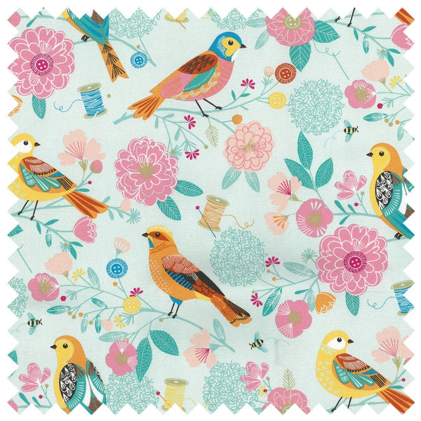 Knitting Bag (Fabric Handles) - Birdsong | Hobby Gift MR469875 | 15x42x17½ cm - hanrattycraftsgifts.co.uk