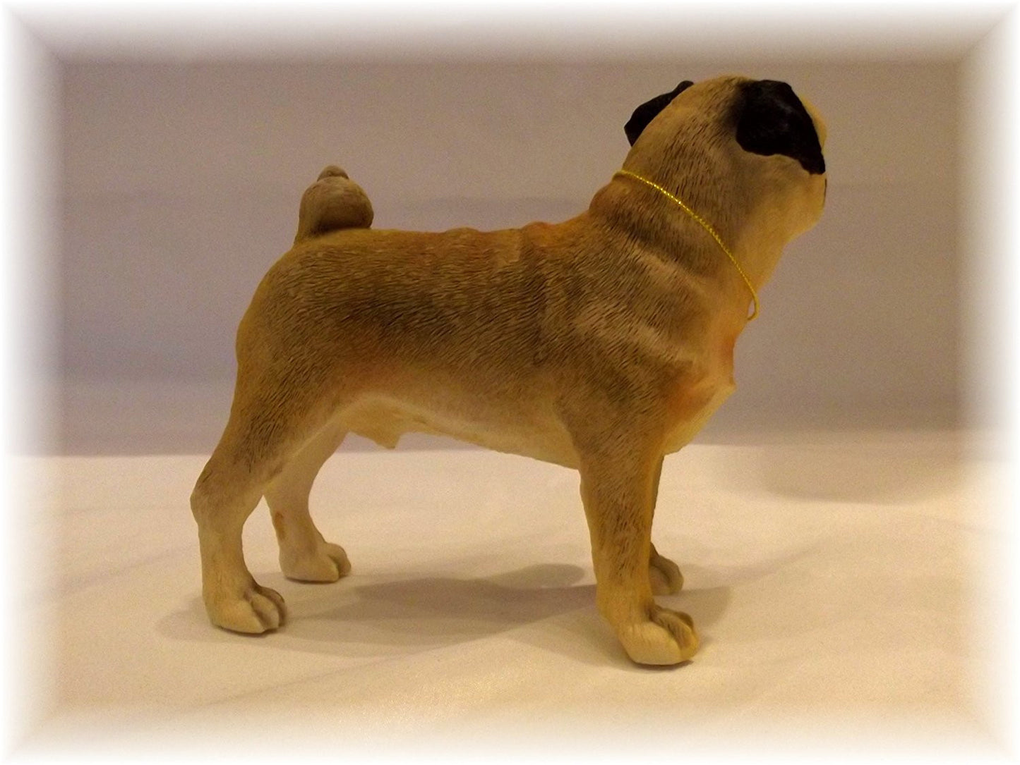 Leonardo Collection Pug Fawn Ornament Dog, Stone, Tan - hanrattycraftsgifts.co.uk