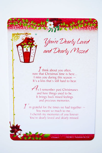 You're Dearly Loved and Dearly Missed Grave Card Decoration Memorial Remembrance - hanrattycraftsgifts.co.uk