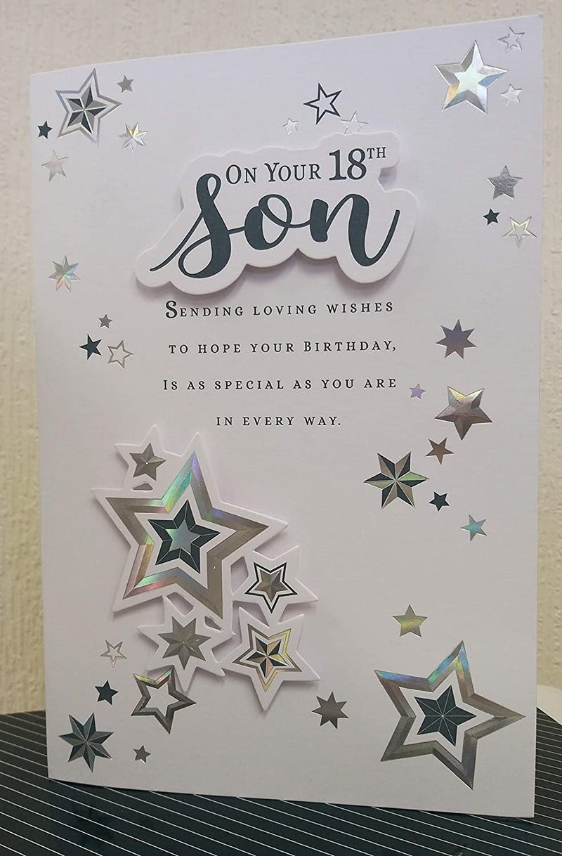 Son 18th Birthday Card Large Boxed Design
