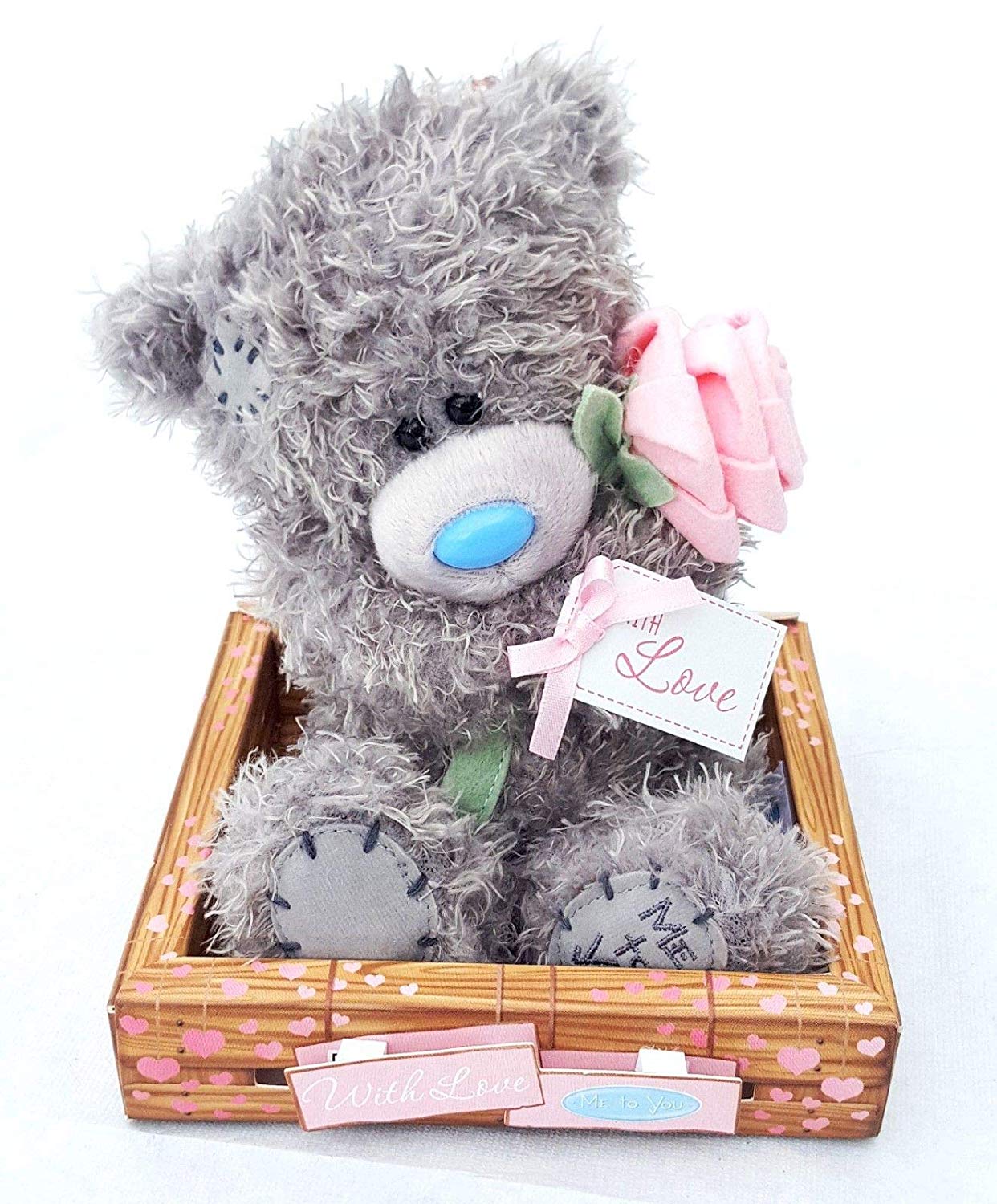 Me To You Bear 7” Holding Pink Rose - hanrattycraftsgifts.co.uk