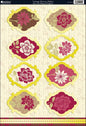 Shabby Chic Die-Cut Punch-Out Sheet 8"X12"-Vintage Flowers Ruby/Ivory - hanrattycraftsgifts.co.uk