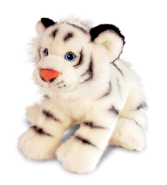 WHITE LAYING TIGER 33CM- Keel Toys- Plush cuddly soft toy - hanrattycraftsgifts.co.uk