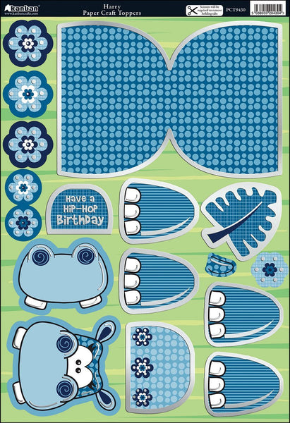 Wobbler Die-Cut Punch-Out Card 2-Sheet Pack-Harry Blue/White - hanrattycraftsgifts.co.uk