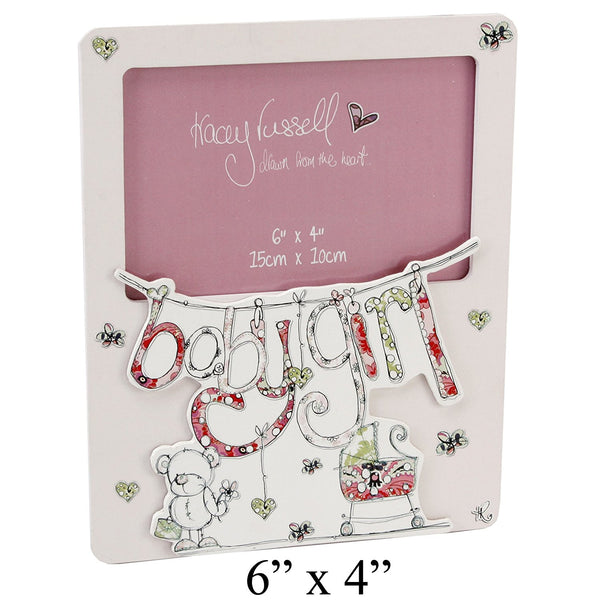 tracey russell mdf frame baby girl 6x4 - hanrattycraftsgifts.co.uk