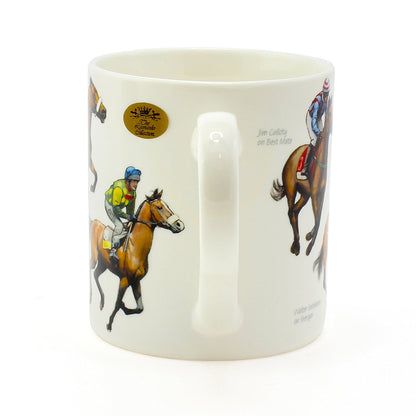 The Leonardo Collection Winning Post Fine China Windsor Mug ,Horse Racing Design, Famous Horses & Jockeys Perfect Cup for Fans of Horse Racing - hanrattycraftsgifts.co.uk