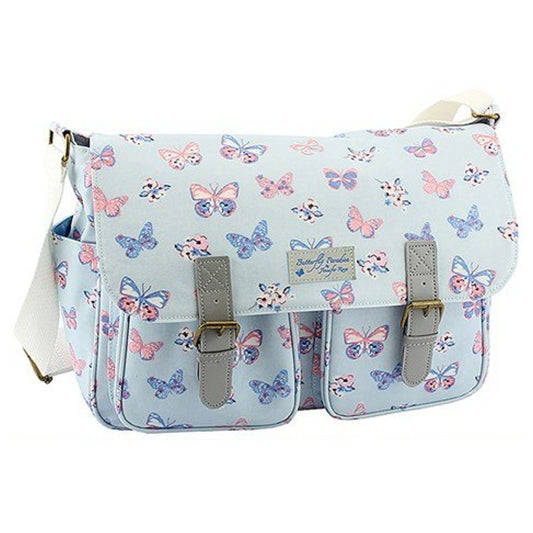 Lesser & Pavey Jennifer Rose Wipe Clean Laminated Canvas Blossom Floral Satchel Messenger Bag. - hanrattycraftsgifts.co.uk