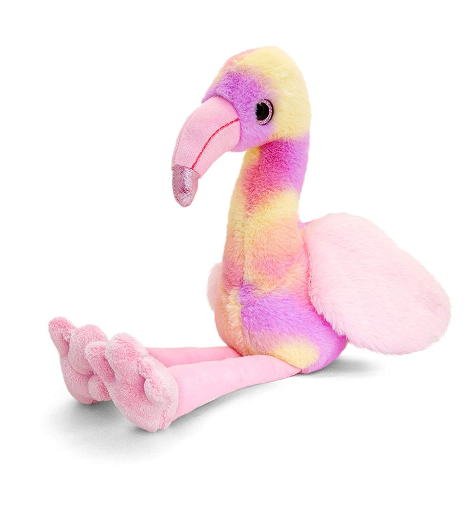 Keel Toys SF2113 Rainbow Flamingo Soft Toy, Multi-Colour, 25 cm - hanrattycraftsgifts.co.uk