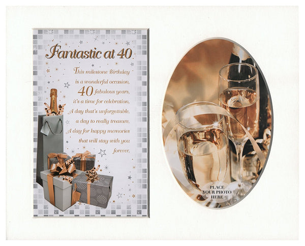 Fantastic at 40 Special Keepsake Photo Frame Mount - hanrattycraftsgifts.co.uk