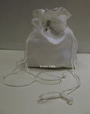 White Matt Satin Wedding Bridal Bag - White Matt Satin Holy Communion Dolly Bag. - hanrattycraftsgifts.co.uk